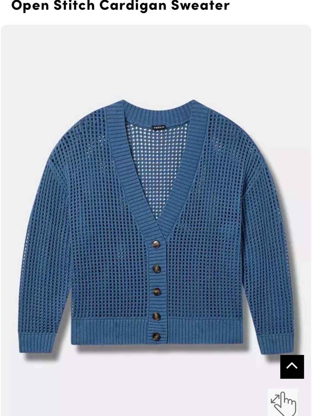 torrid Blue Open-Stitch Button-Front Cardigan - Picture 3 of 6